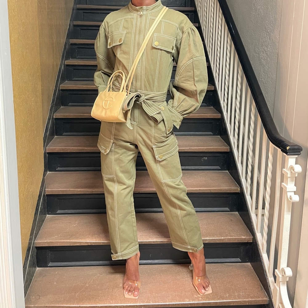 Top Notch Utility Jumpsuit- Olive Green
